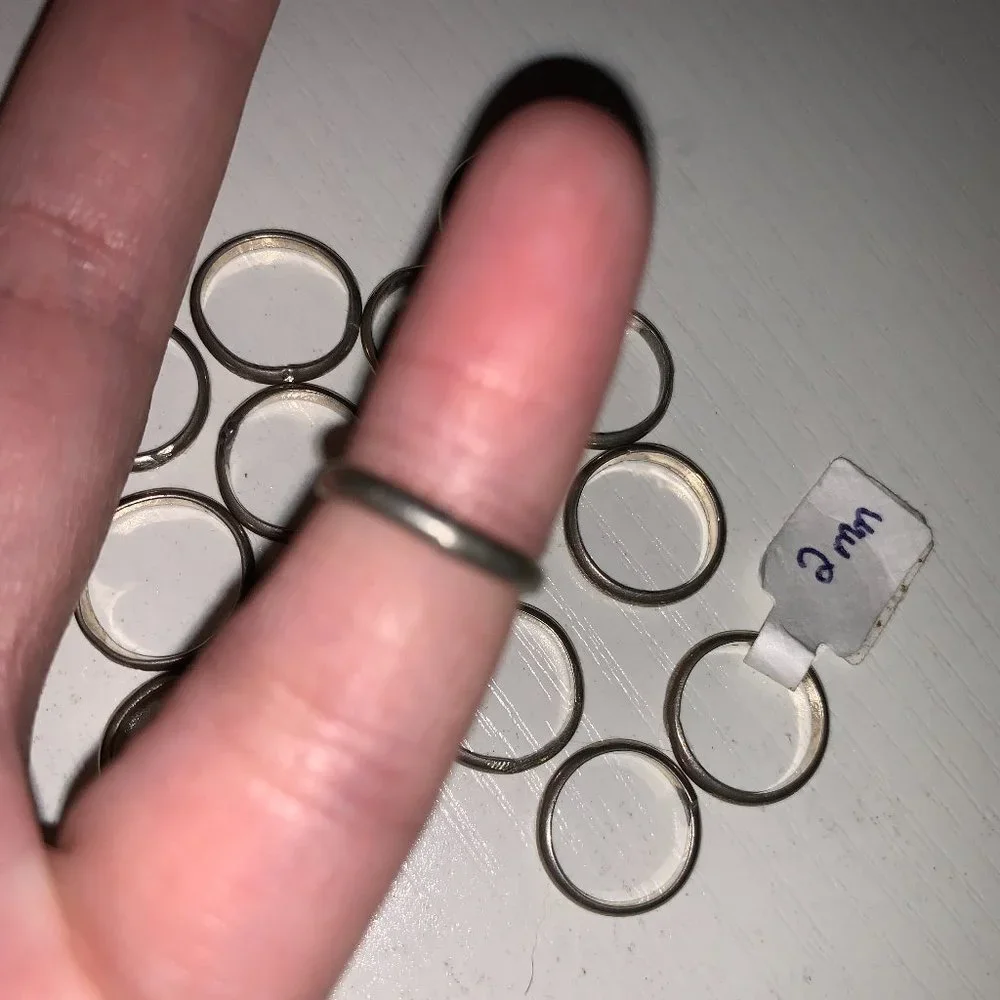 3/4 2mm Sterling Silver Plain band ring